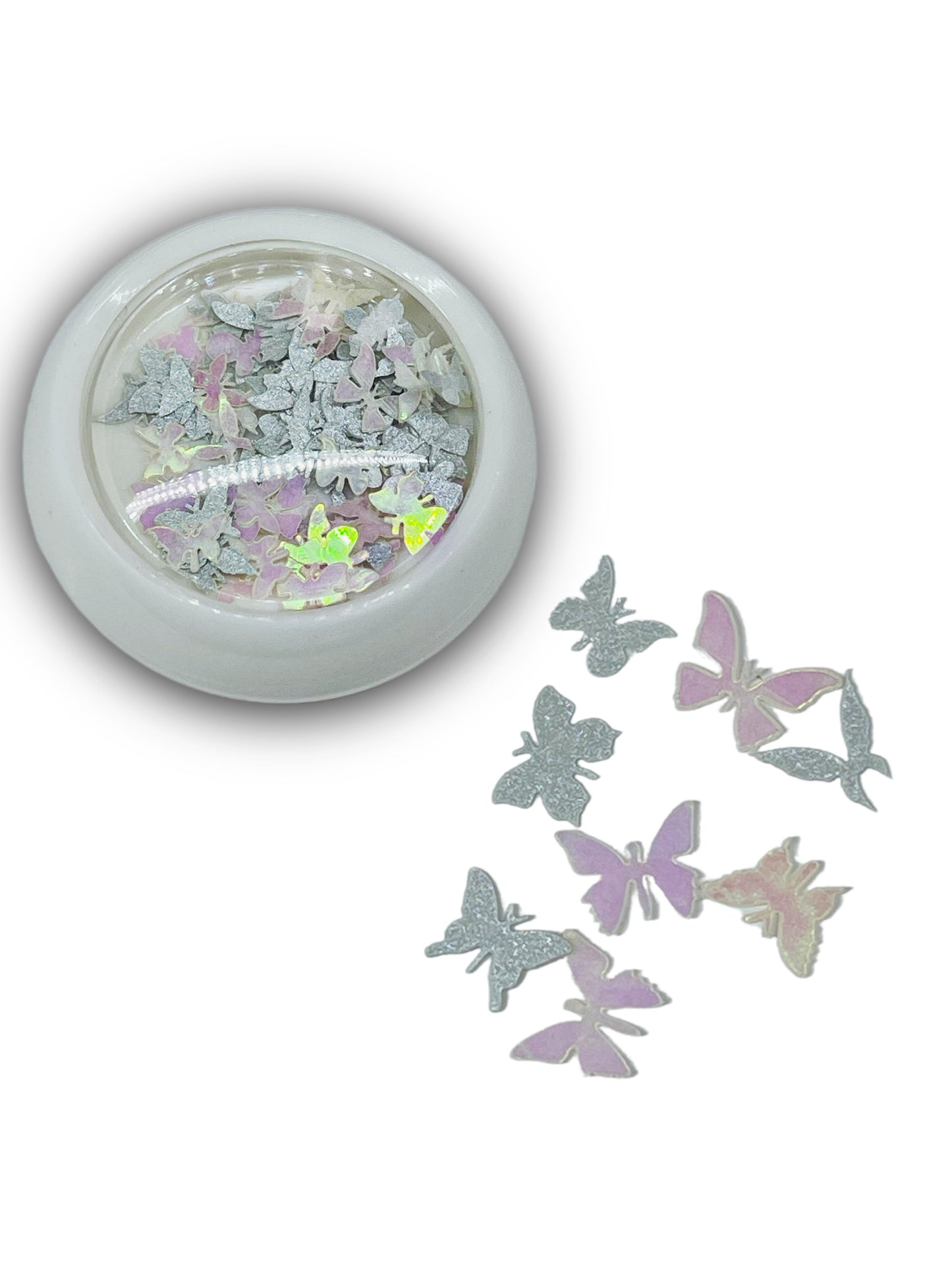 Gray Iridiscent Butterfly Decoration