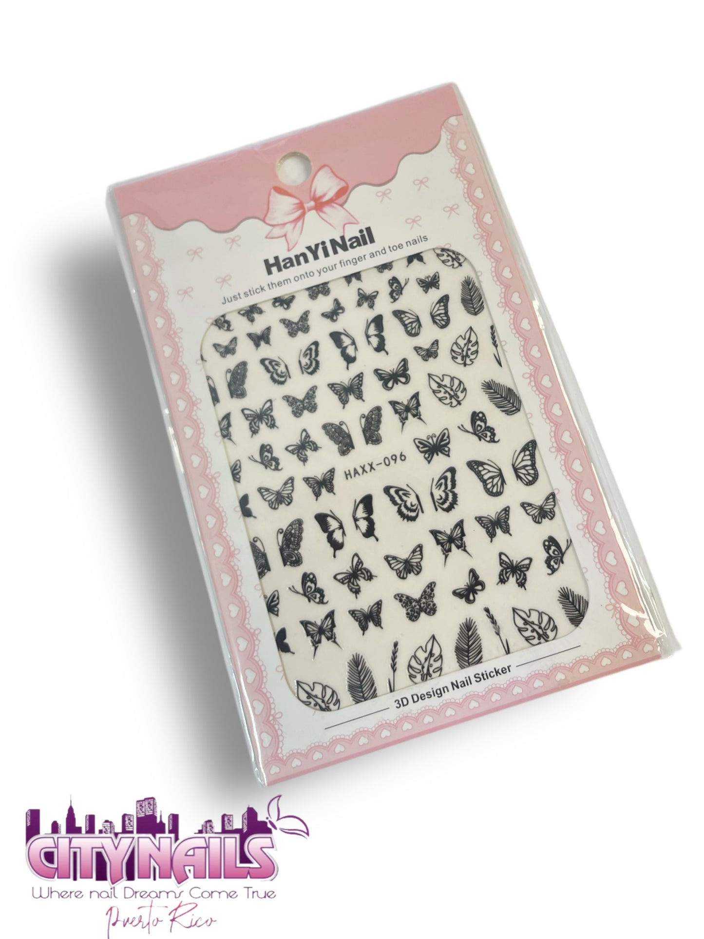 Black Butterflies & Leaves Stickers