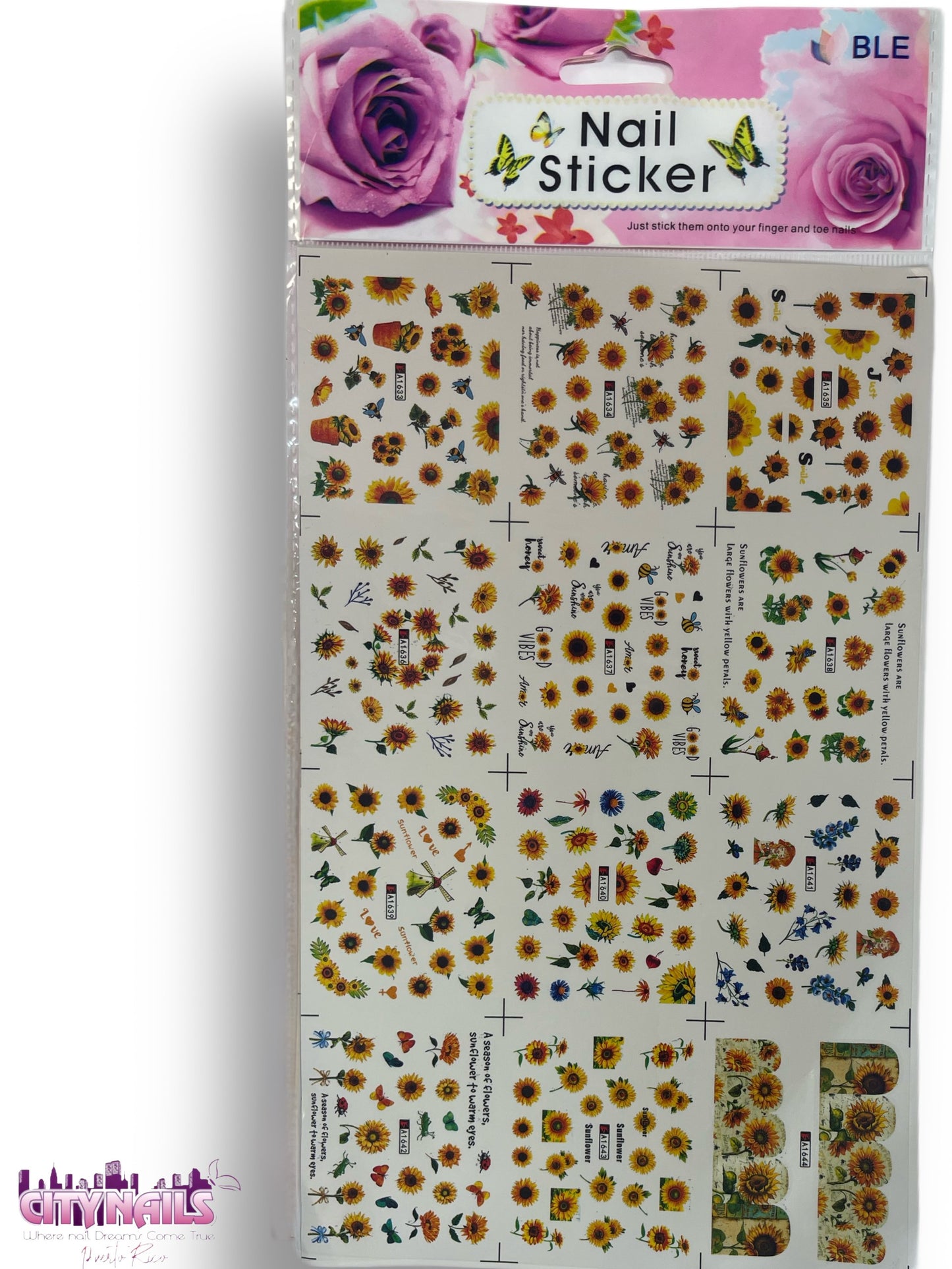 Nail Sticker Sheets: Sunflower