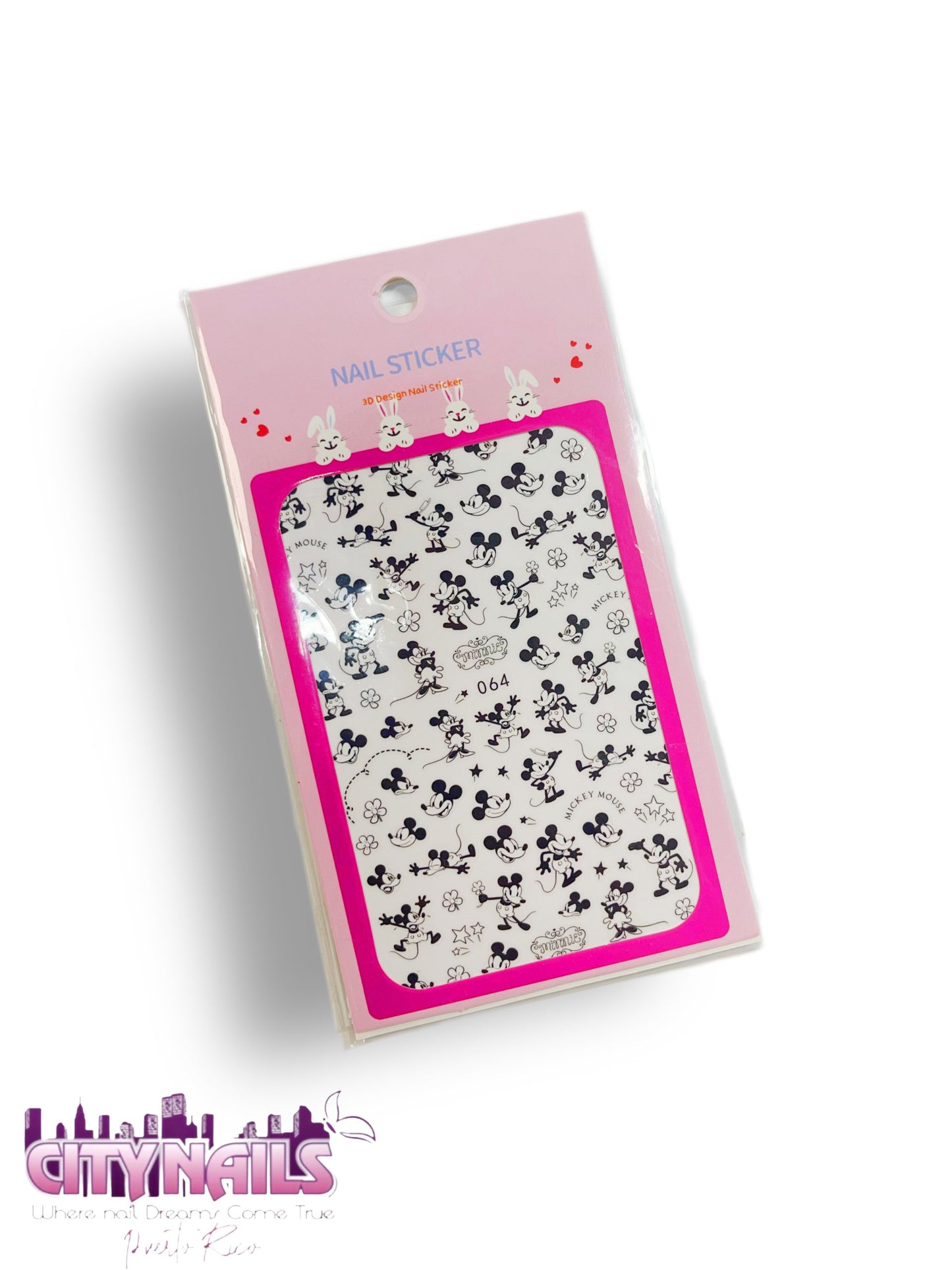 Nail Stickers: Black & White Famous Mouse