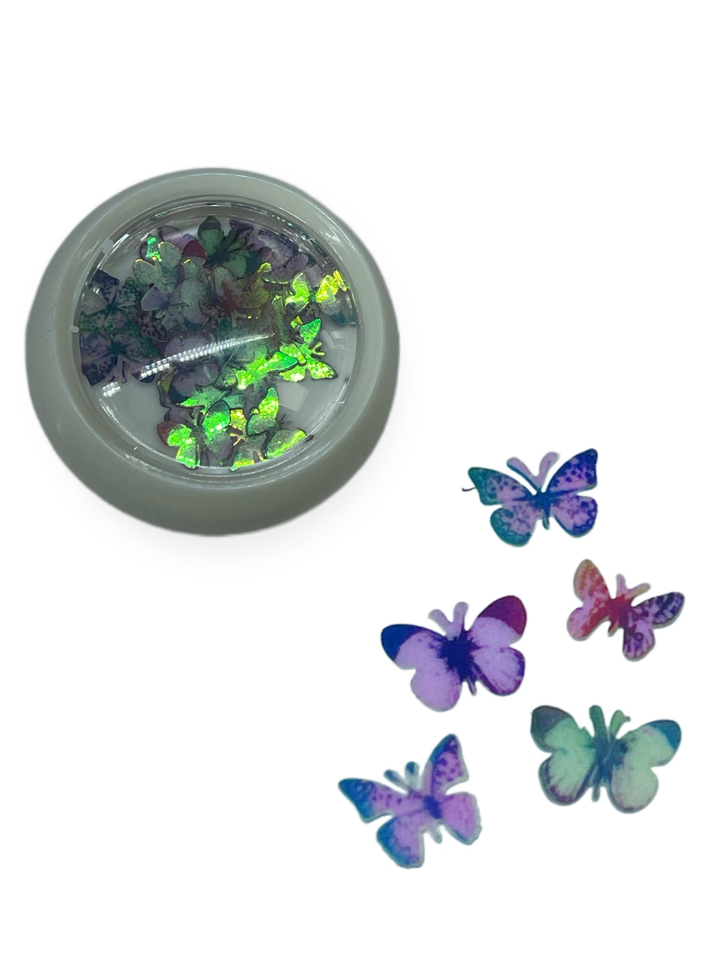 Purple Holographic Butterflies Decoration