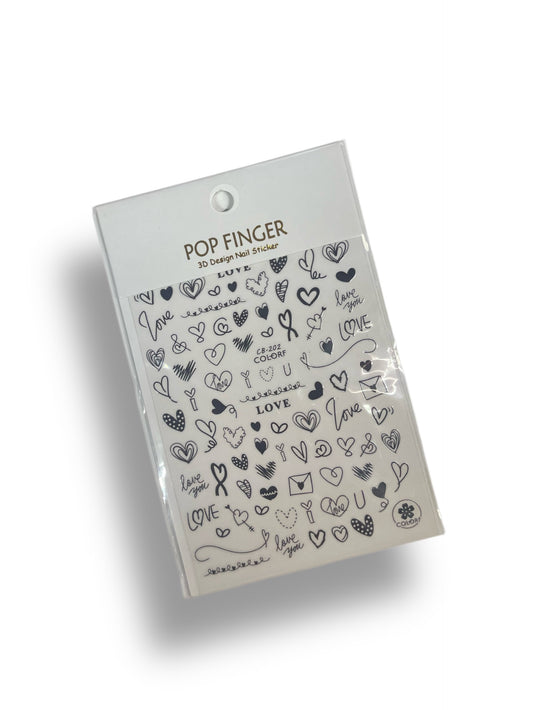Black Hearts Stickers