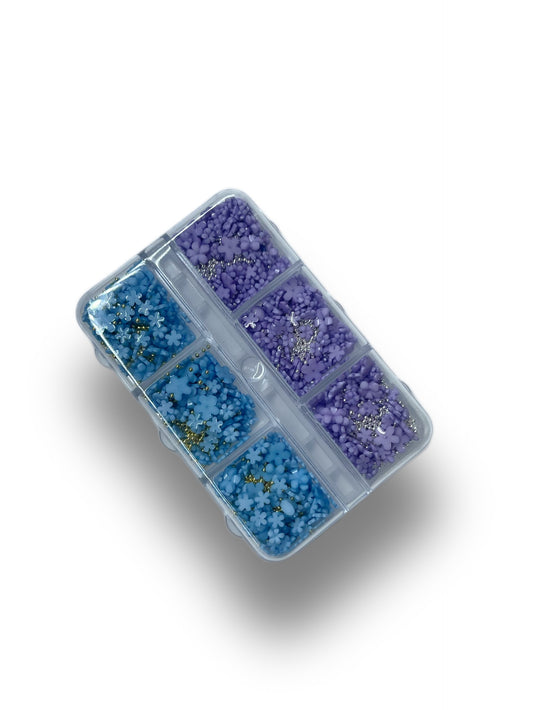 Blue & Purple Flower Beads Mix