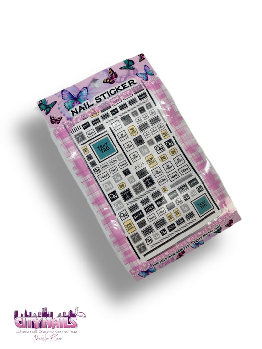 Blue Text Boxes Stickers