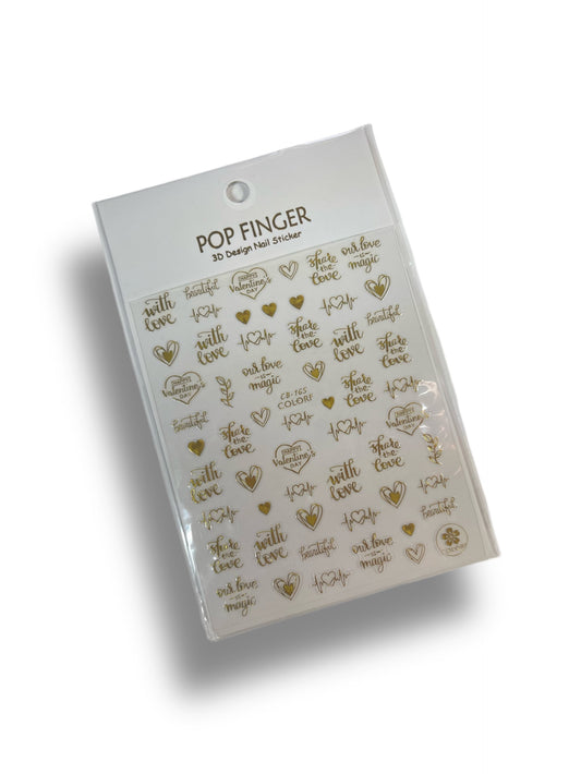 Gold Hearts Stickers