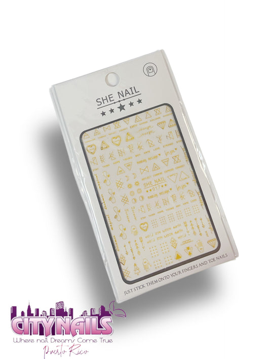 Gold Shapes Stickers