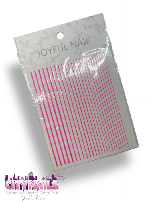 Joyful Nail Stickers: Pink Lines