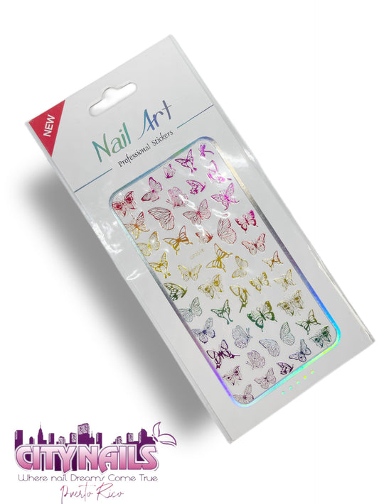 Nail Art: Rainbow Butterfly
