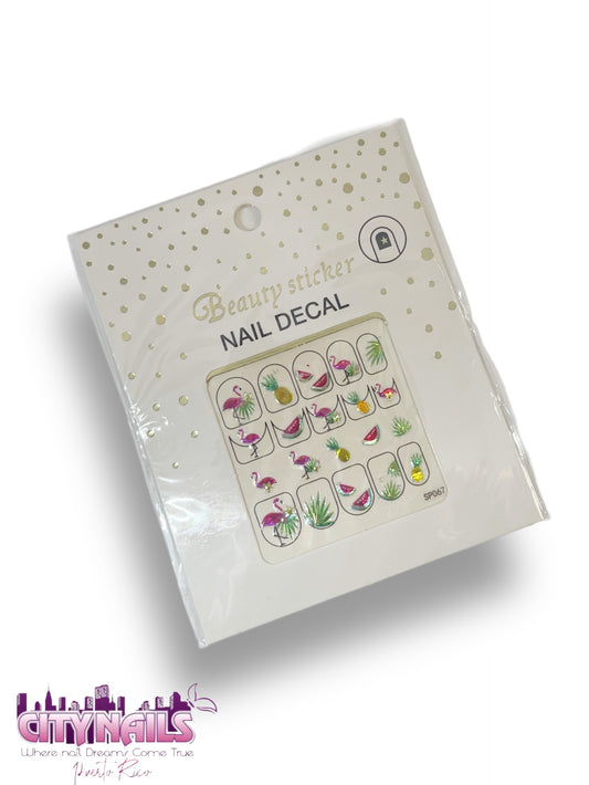 Nail Decal: Flamingos
