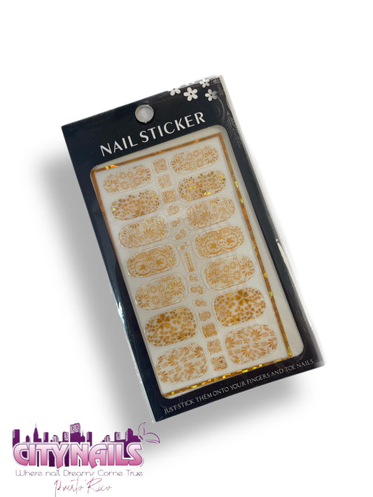 Nail Stickers: Orange Flowers Ver.1