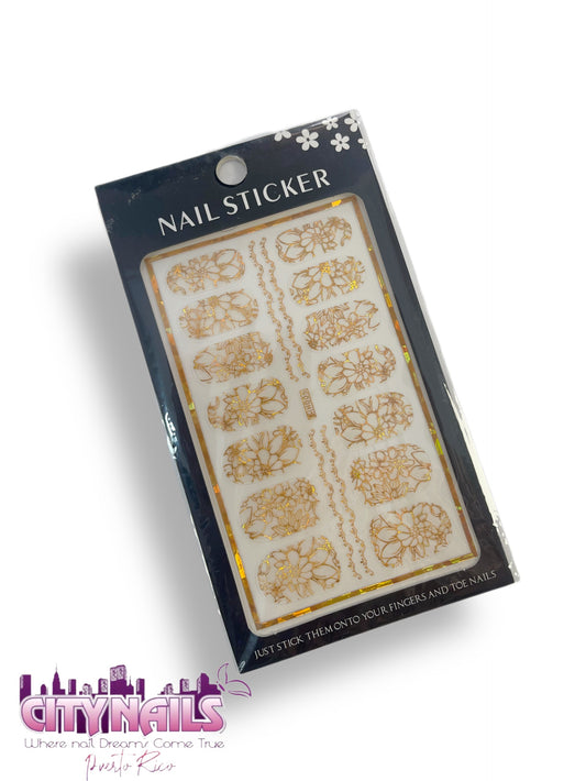 Nail Stickers: Orange Flowers Ver.3