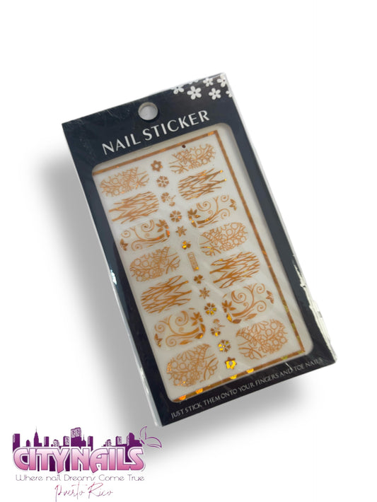 Nail Stickers: Orange Flowers Ver.4