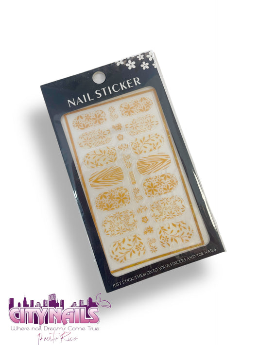 Nail Stickers: Orange Flowers Ver.5