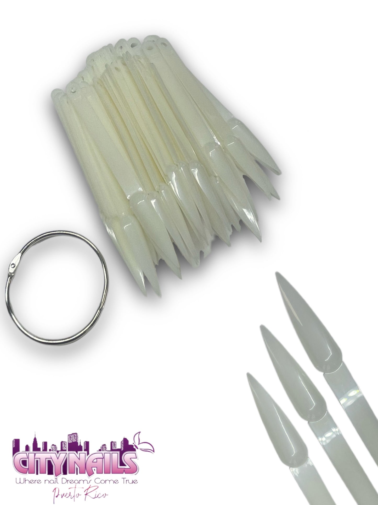 Practice Nail Tips: Stiletto Natural