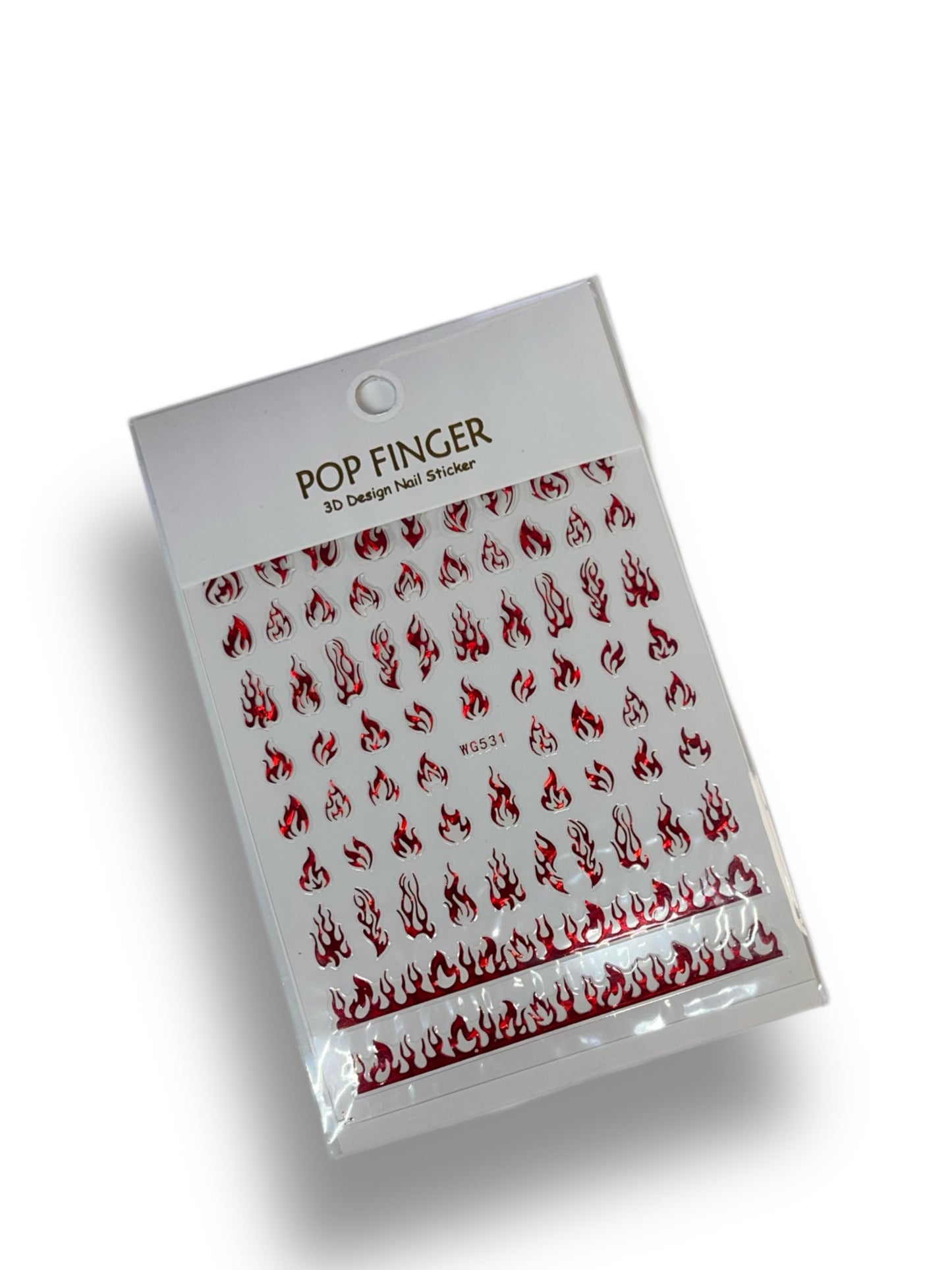 Red Metallic Flames Stickers