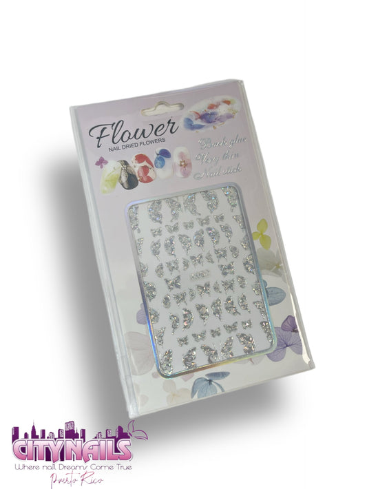 Silver Holographic Butterflies Stickers