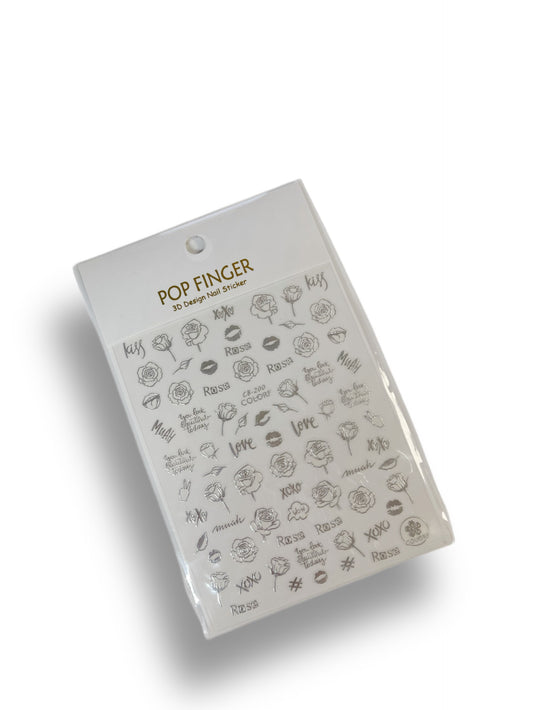 Silver Roses Stickers