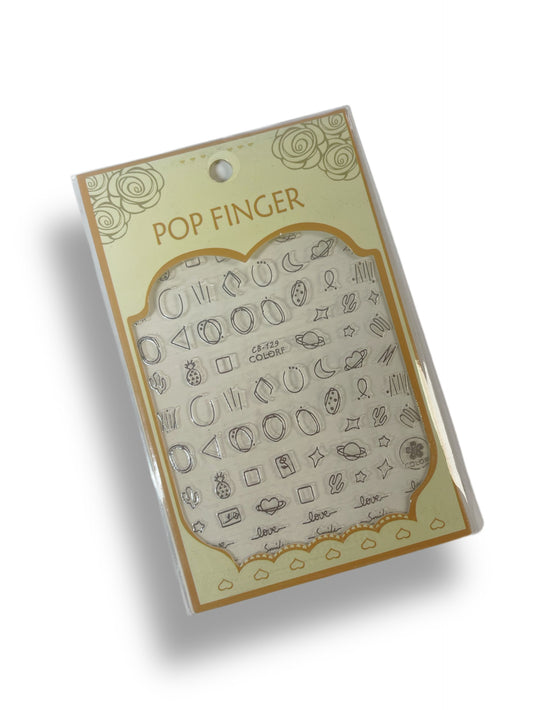 Silver Shapes Stickers
